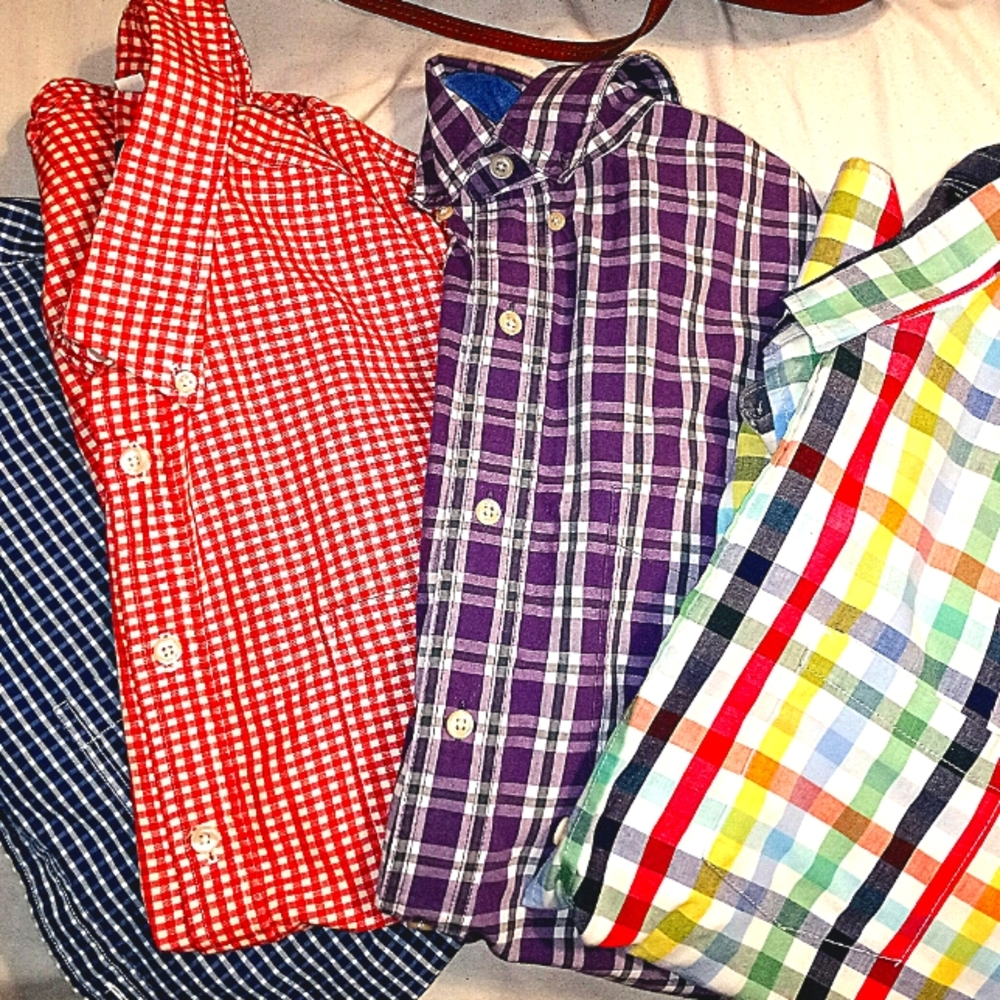 Designer buttondowns sz l-xl set of 4. 2 short sleeve 2 long